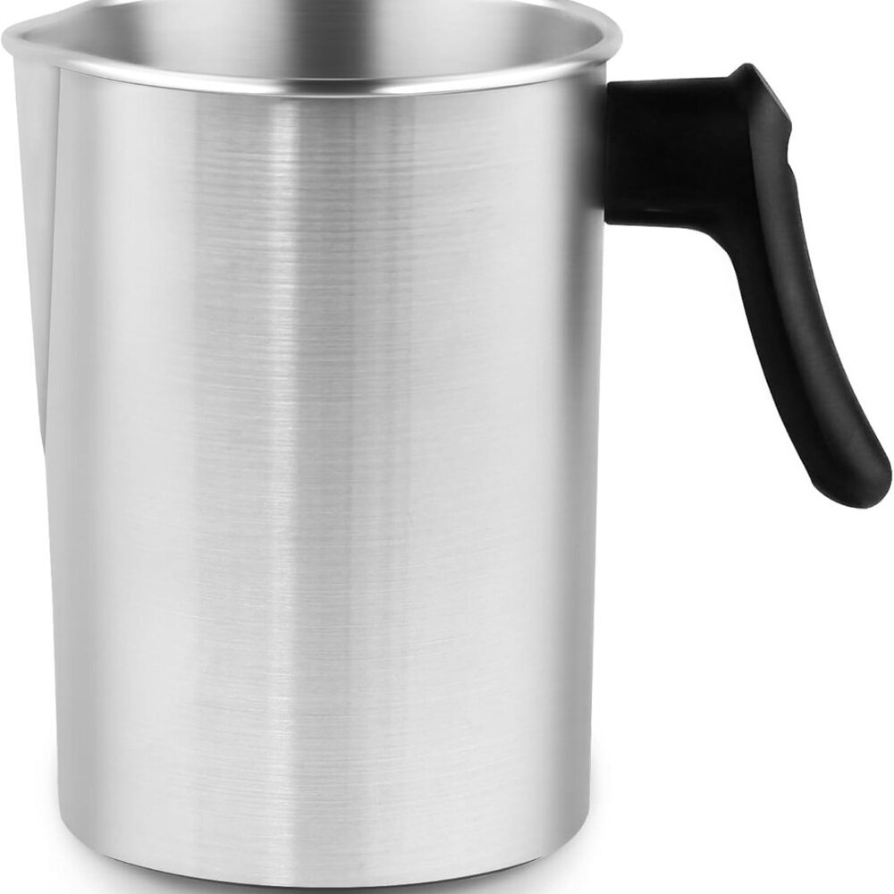 Light Candle Making Pouring Pot, Holds for 4 pounds, Aluminum Wax Melting Pot wi